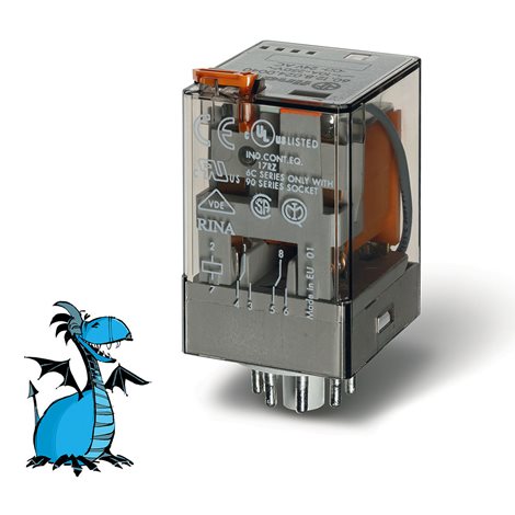 601280240040 Relé prům., DIN, 2P/10A, 24V AC, MA+MI