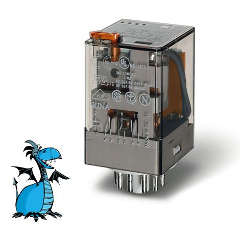 601384000040 Relé prům., DIN, 3P/10A, 400V AC, MA+MI