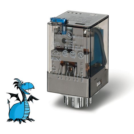 601392200040 Relé prům., DIN, 3P/10A, 220V DC, MA+MI