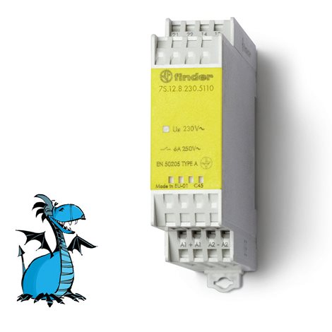 7S1282305110 Relé s NVK, DIN, 1Z+1R 6A, 220V AC, BS, Au