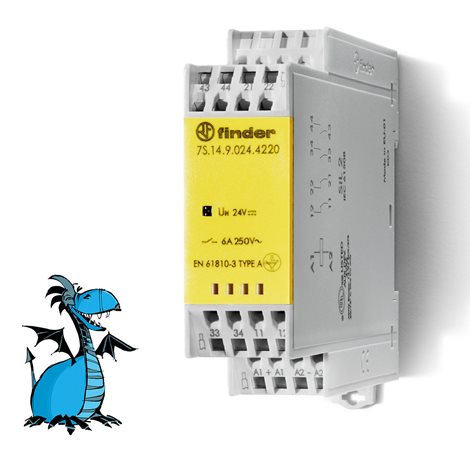 7S1490244220 Relé s NVK, DIN, 2Z+2R 6A, 24V DC, BS, AgSnO2