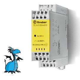 7S1490244310 Relé s NVK, DIN, 3Z+1R 6A, 24V DC, BS, AgSnO2