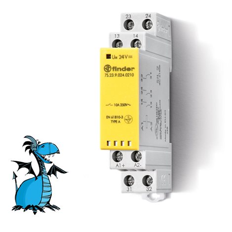 7S2390240210 Relé s NVK, DIN, 2Z+1R 6A, 24V DC, 1 modul