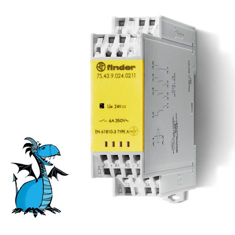 7S4390240211 Relé s NVK, DIN, 2Z+1R+1AUX 6A, 24V DC, BS, SIL3