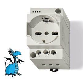 7U0082300000 Zásuvka na DIN-lištu, 16A, SCHUKO