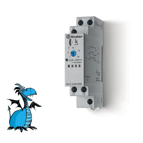 804102400000 Čas.relé, ZN, 1P/16A, 24V-240V AC/DC, 100ms-20h