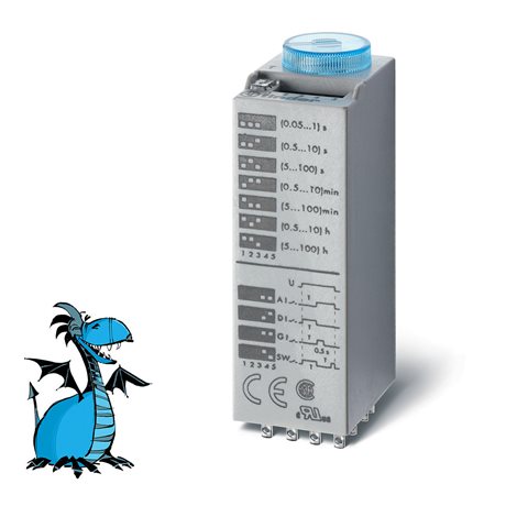 850400240000 Čas.relé min., MF, 4P/7A, 24V AC/DC, 50ms-100h