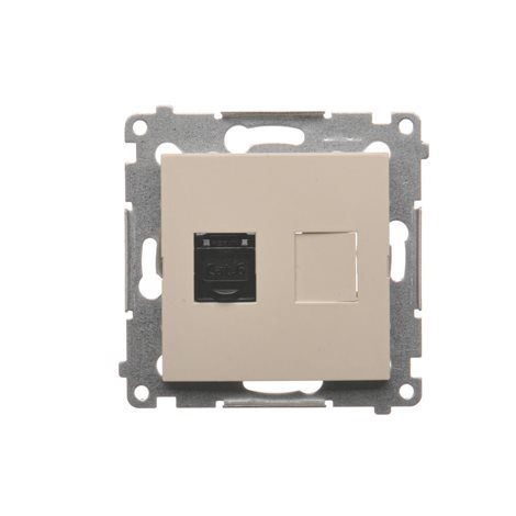 D61.01/41 Zásuvka datová 1 násobná RJ45 6. kat. s protiprachovou clonkou (přístroj s krytem) 4