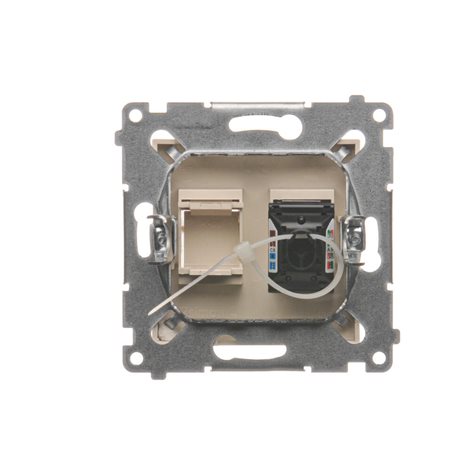 D61.01/41 Zásuvka datová 1 násobná RJ45 6. kat. s protiprachovou clonkou (přístroj s krytem) 2