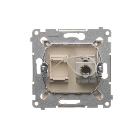 D61E.01/41 Zásuvka datová stíněná 1 násobná RJ45 kat. 6 s protiprachovou clonkou (přístroj s krytem) 4