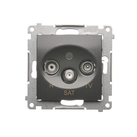 DASK.01/48 Zásuvka R-TV-SAT koncová, (strojek s krytem) antracit mat, metalizované 5