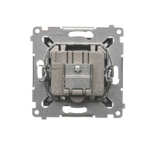 DASK.01/48 Zásuvka R-TV-SAT koncová, (strojek s krytem) antracit mat, metalizované 2