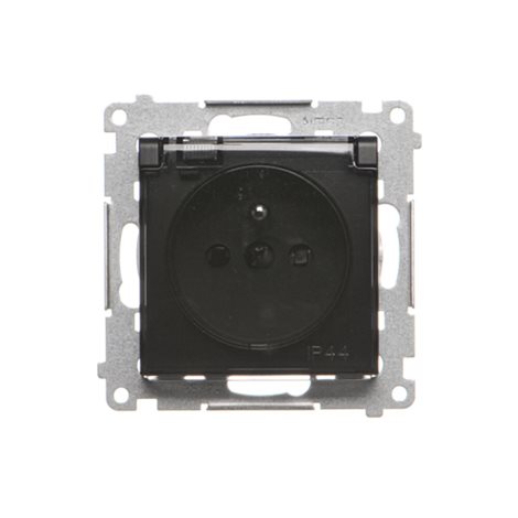 DGZ1BUZ.01/49A Zásuvka jednonásobná pro verzi IP44 - bez těsnění - průhledné klapka 16A 250V 4