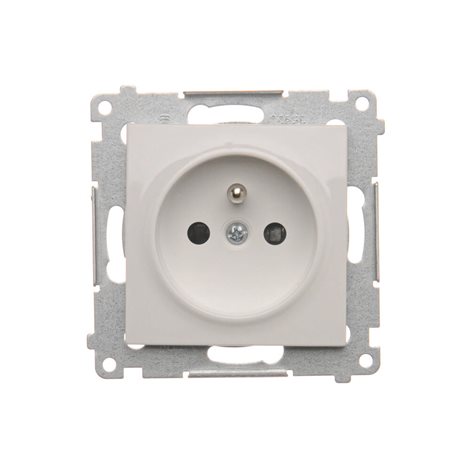 DGZ1Z.01/11 Zásuvka jednonásobná s uzemněním, s clonkami (strojek s krytem) 16A, 250V 2
