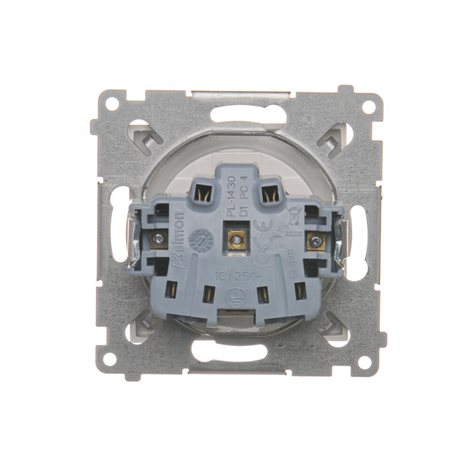 DGZ1Z.01/11 Zásuvka jednonásobná s uzemněním, s clonkami (strojek s krytem) 16A, 250V 3