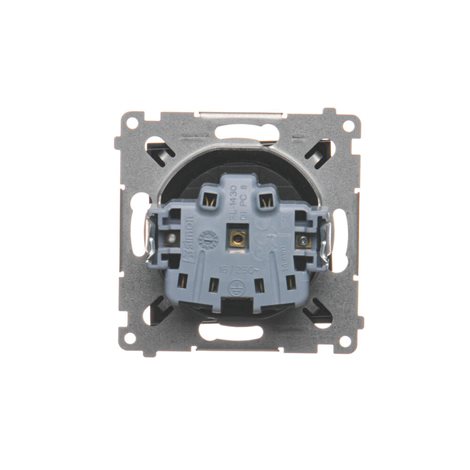 DGZ1Z.01/49 Zásuvka jednonásobná s uzemněním, s clonkami (strojek s krytem) 16A, 250V~, šr 3