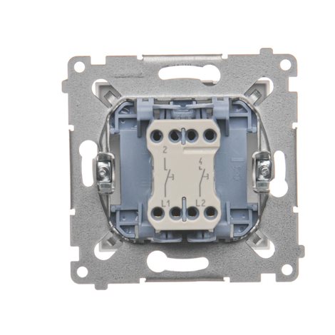 DP2.01/11 Ovládač zapínací dvojitý, řazení 1/0+1/0, (strojek s krytem) 10AX, 250V~ 3