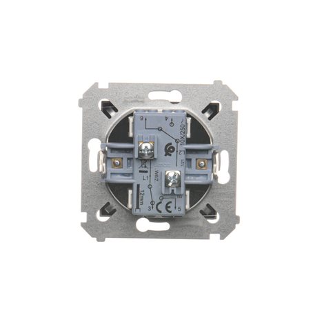DW6/2.01/X/48 Přepínač dvojitý střídavý, řazení 6+6, (strojek s krytem) 10AX, 250V~, šroub 4