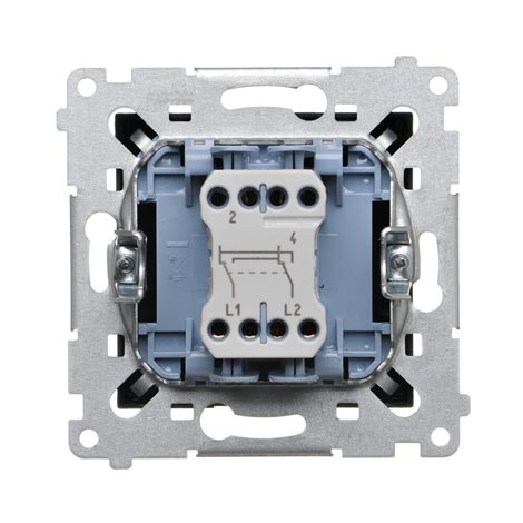 DW7.01/X/49 Přepínač křížový, řazení 7, (strojek s krytem) 10AX, 250V~,  bezšroubové svork 4