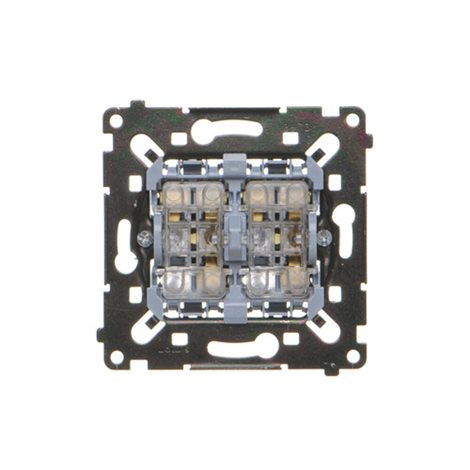SW6/2L2MR Přepínač střídavý 2 násobný (přístroj), s LED podsvětlením, řazení 6So+6So, 10A/230V~ 5