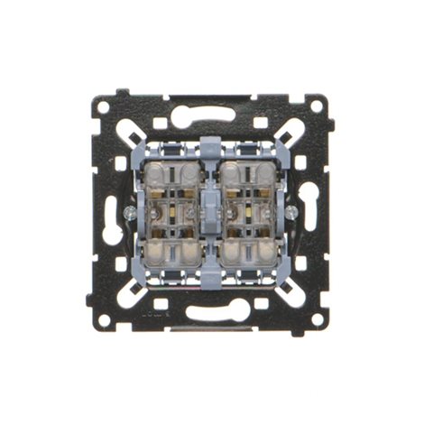 SW7/2L2MR Přepínač křížový 2 násobný, s orientačním LED podsvětlením, řazení 7So+7So, 10 A / 230 V~ 3