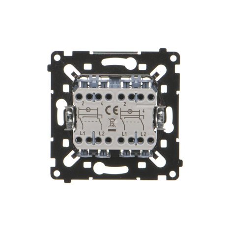 SW7/2L2MR Přepínač křížový 2 násobný, s orientačním LED podsvětlením, řazení 7So+7So, 10 A / 230 V~ 2