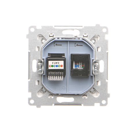 T5F.01/111 Zásuvka datová RJ45 kat. 5e + telefonní RJ12 (přístroj s krytem) 4