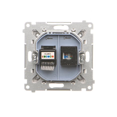 T5F.01/114 Zásuvka datová RJ45 kat. 5e + telefonní RJ12 (přístroj s krytem) 6