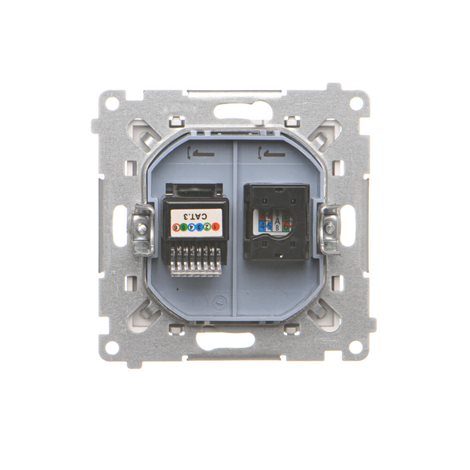 T5F.01/143 Zásuvka datová RJ45 kat. 5e + telefonní RJ12 (přístroj s krytem) 6