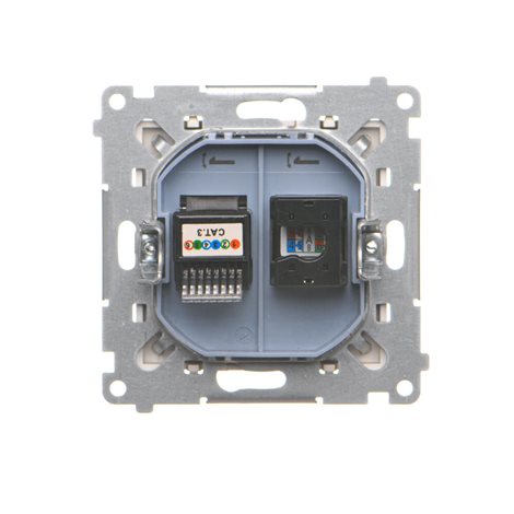 T5F.01/144 Zásuvka datová RJ45 kat. 5e + telefonní RJ12 (přístroj s krytem) 4