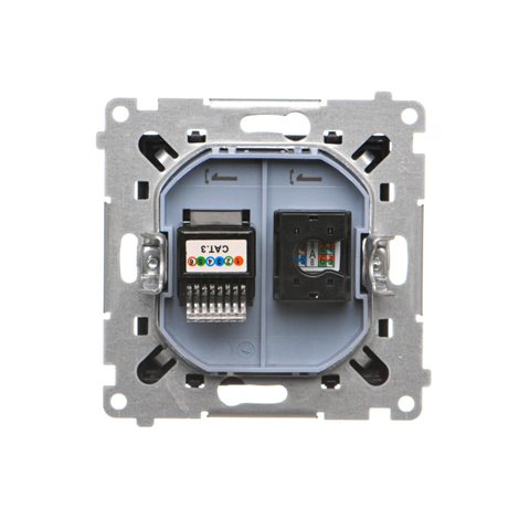 T5F.01/149 Zásuvka datová RJ45 kat. 5e + telefonní RJ12 (přístroj s krytem) 6