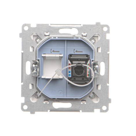 T61.01/111 Zásuvka datová 1 násobná RJ45 6. kat. s protiprachovou clonkou (přístroj s krytem) 2