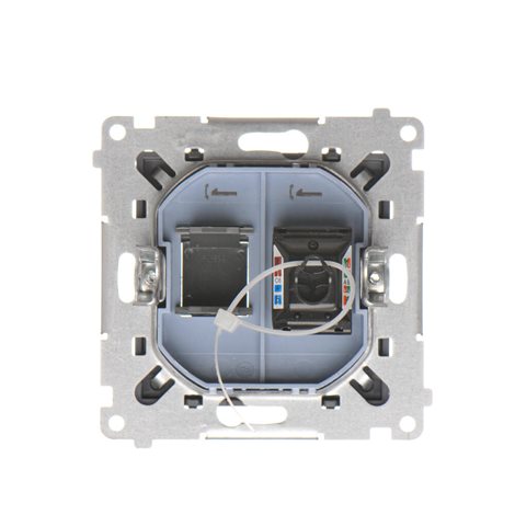T61.01/116 Zásuvka datová 1 násobná RJ45 6. kat. s protiprachovou clonkou (přístroj s krytem) grafit 3