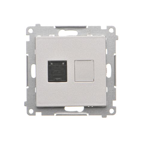 T61.01/143 Zásuvka datová 1 násobná RJ45 6. kat. s protiprachovou clonkou (přístroj s krytem) 6
