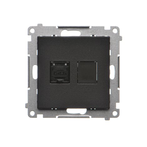 T61.01/149 Zásuvka datová 1 násobná RJ45 6. kat. s protiprachovou clonkou (přístroj s krytem) 2
