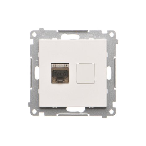 T61E.01/111 Zásuvka datová 1 násobná stíněná RJ45 kat. 6 s protiprachovou clonkou přístroj s krytem 5