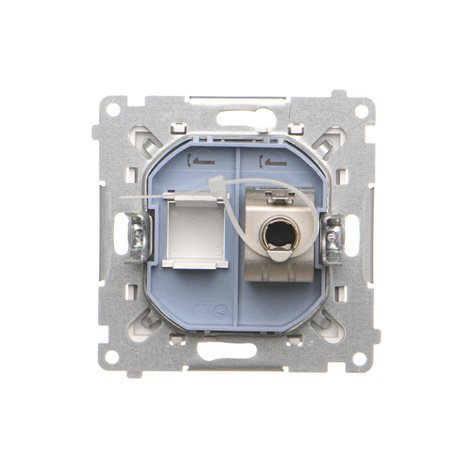 T61E.01/111 Zásuvka datová 1 násobná stíněná RJ45 kat. 6 s protiprachovou clonkou přístroj s krytem 4