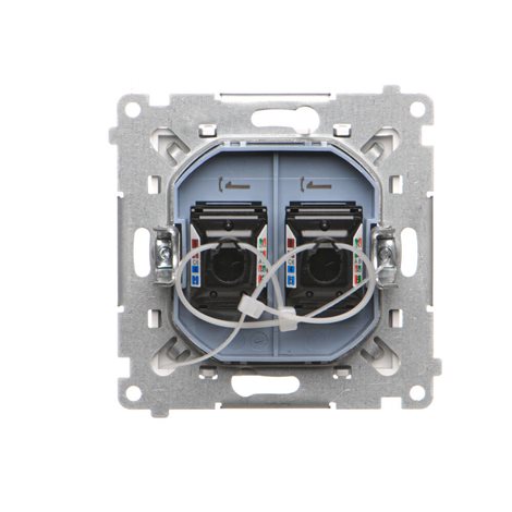 T62.01/111 Zásuvka datová 2 násobná RJ45 kat. 6 s protiprachovou clonkou (přístroj s krytem) 4