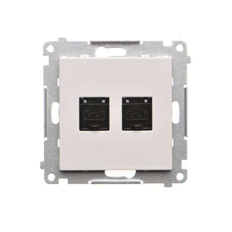 T62.01/114 Zásuvka datová 2 násobná RJ45 kat. 6 s protiprachovou clonkou (přístroj s krytem) 4