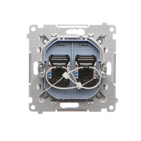 T62.01/114 Zásuvka datová 2 násobná RJ45 kat. 6 s protiprachovou clonkou (přístroj s krytem) 3