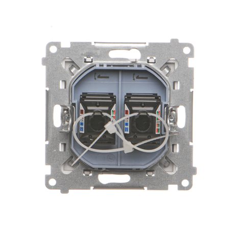 T62.01/143 Zásuvka datová 2 násobná RJ45 kat. 6 s protiprachovou clonkou (přístroj s krytem) 4