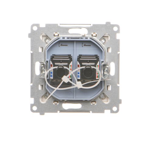 T62.01/144 Zásuvka datová 2 násobná RJ45 kat. 6 s protiprachovou clonkou (přístroj s krytem) 3