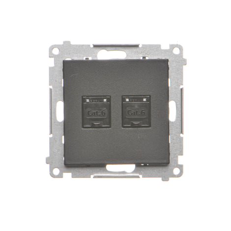 T62.01/149 Zásuvka datová 2 násobná RJ45 kat. 6 s protiprachovou clonkou (přístroj s krytem) 2
