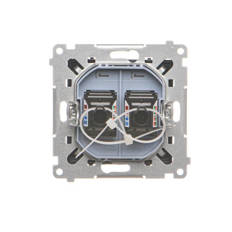 T62.01/149 Zásuvka datová 2 násobná RJ45 kat. 6 s protiprachovou clonkou (přístroj s krytem) 4