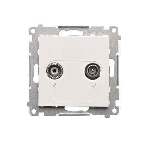 TAK.01/111 Zásuvka anténní R+TV koncová oddělená (přístroj s krytem), 1x vstup: 5÷862 MHz 4