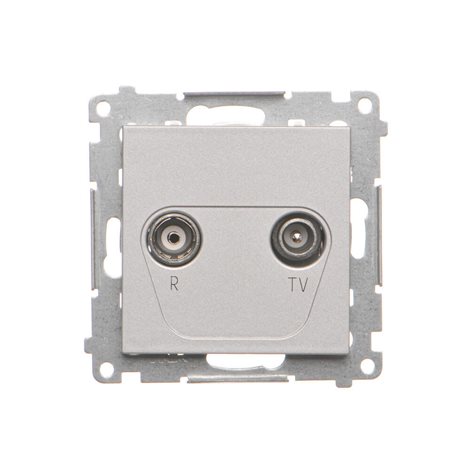 TAK.01/143 Zásuvka anténní R+TV koncová oddělená (přístroj s krytem), 1x vstup: 5÷862 MHz 4