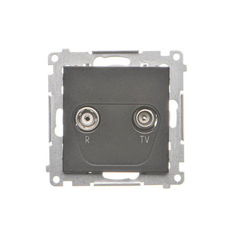 TAK.01/149 Zásuvka anténní R+TV koncová oddělená (přístroj s krytem), 1x vstup: 5÷862 MHz 2