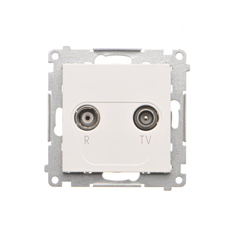 TAP10.01/111 Zásuvka anténní R+TV průchozí (přístroj s krytem), 1x vstup: 5÷862 MHz 2