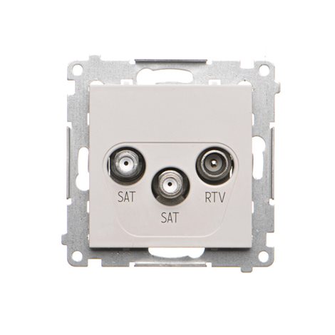 TASK2.01/114 Zásuvka anténní SAT+SAT+RTV koncová (přístroj s krytem), 2x vstup: 5 MHz÷2,4 GHz 4