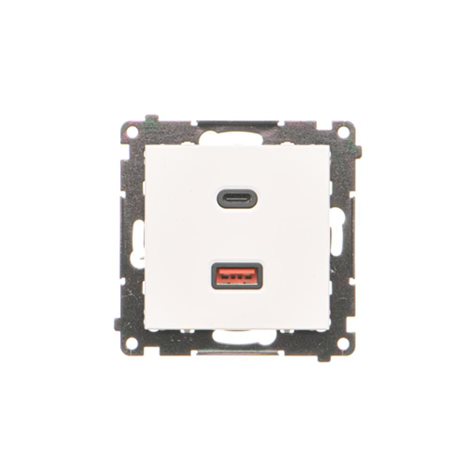 TEC2CAQ.01/111 Nabíječka USB 2 násobná (přístroj s krytem), 1x USB typ C + 1x USB typ A, 30 W 5